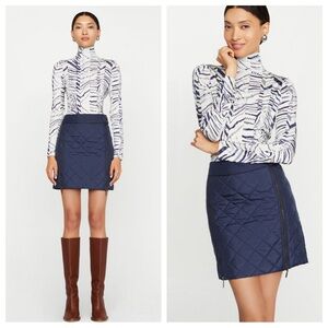 Marie Oliver Jette Skirt Midnight Blue Quilted Zipper Mini Skirt Size 6 NWT